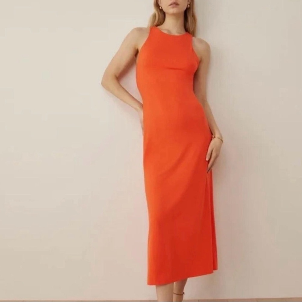 Reformation Mackenzie Midi Tank Dress in Flame, NWT